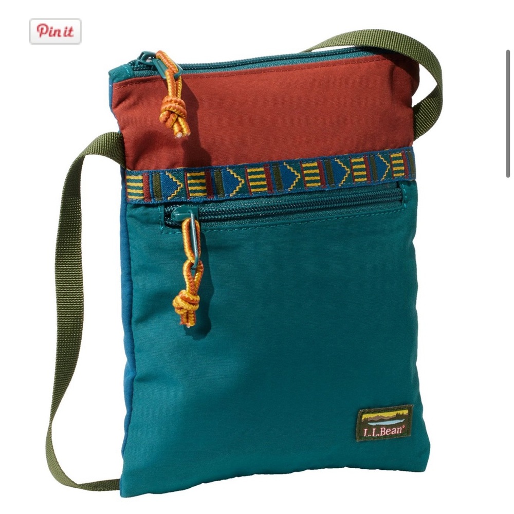 L.L. Bean Teal and Maroon Crossbody Bag - Picture 3 of 6